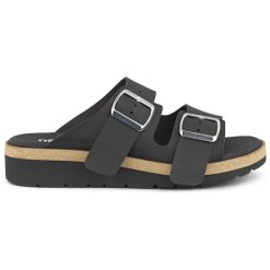 New Feet Tofflor Svart med två spännen