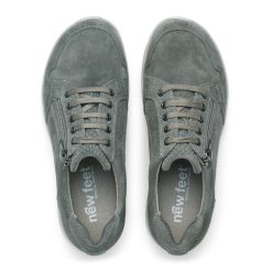 New Feet Snörsko Grön med dragkedja ovanifrån