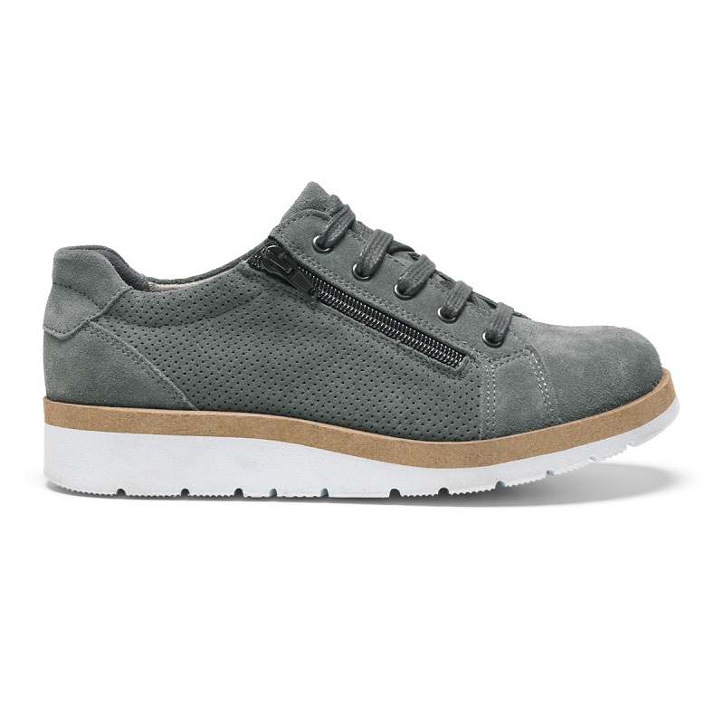 New Feet Sneakers Grön med dragkedja från sidan