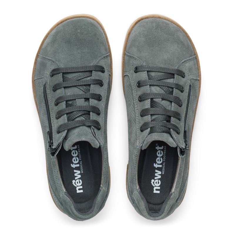New Feet Sneakers Grön med dragkedja ovanifran