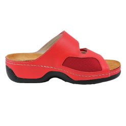 Embla Damsandal Ergoflex Röd med elastisk insida från sidan