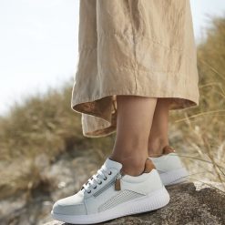 New Feet Snörsko Vit med dragkedja miljöbild