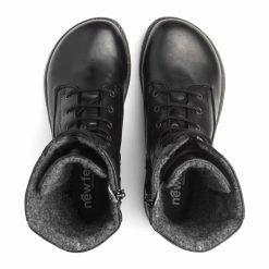 New Feet Fodrade Damstövlar Svart med dragkedja ovanifrån