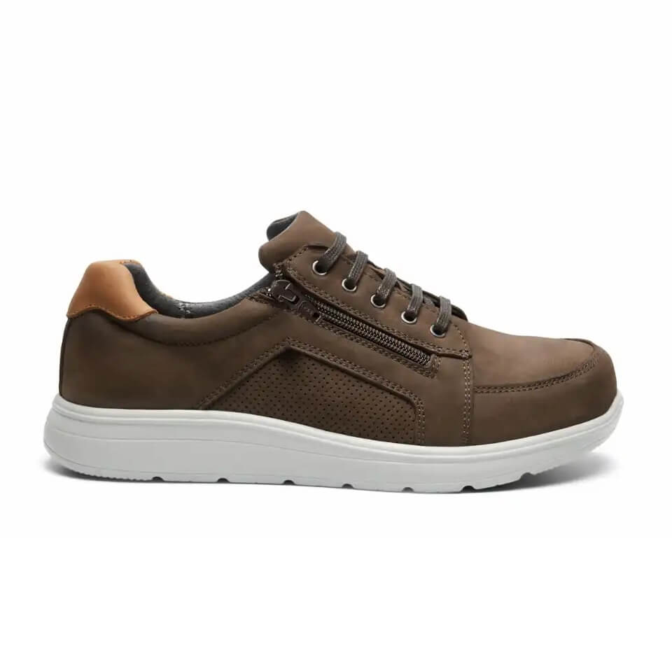 New Feet John Sneakers med dragkedja Brun från sidan