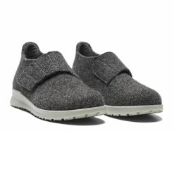 New Feet Damtofflor Grå med kardborreband