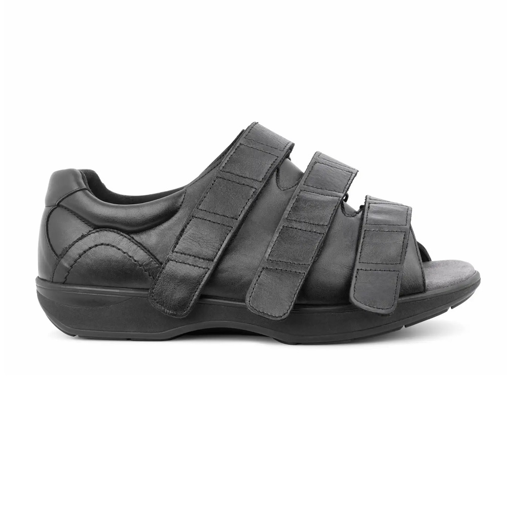 New Feet Sandal Svart med hälkappa från sidan