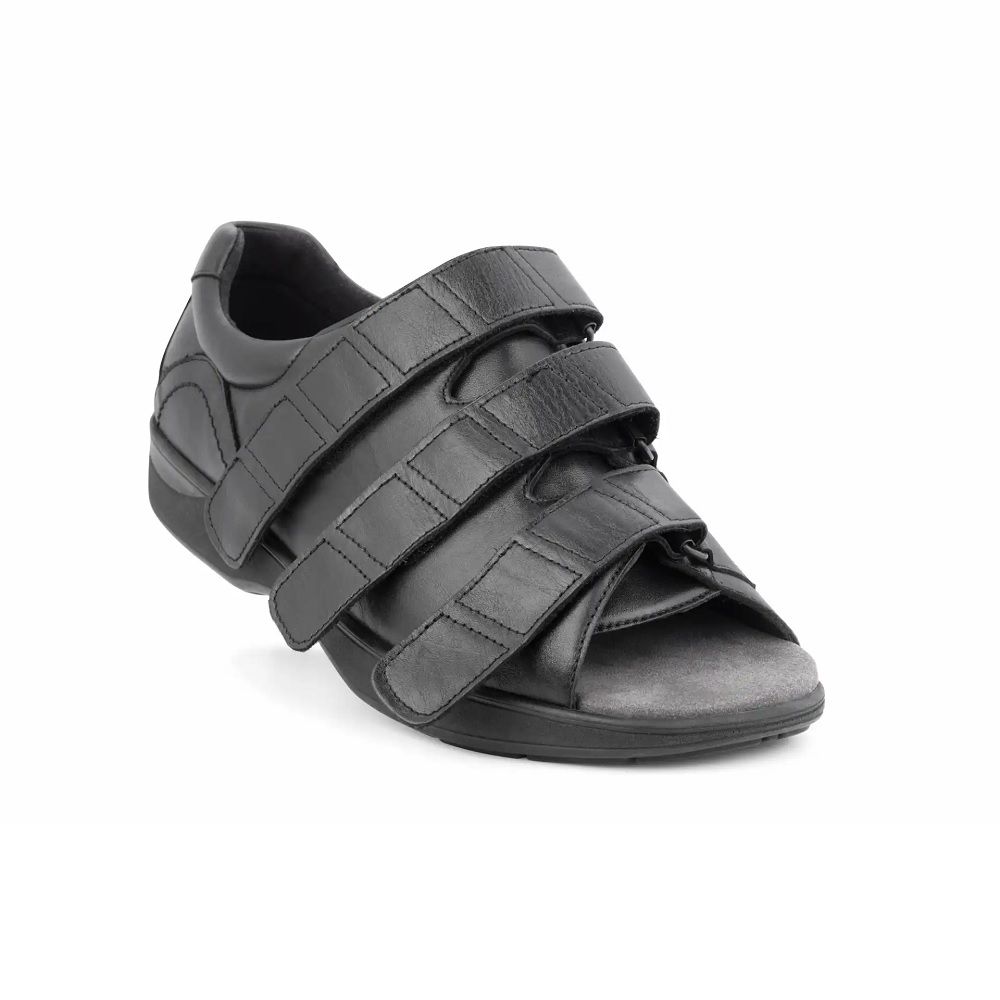 New Feet Sandal Svart med hälkappa
