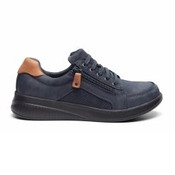 New Feet Snörsko Marinblå med dragkedja från sidan