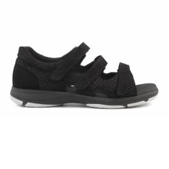 New Feet Sandaler Svart med tre kardborreremmar från sidan