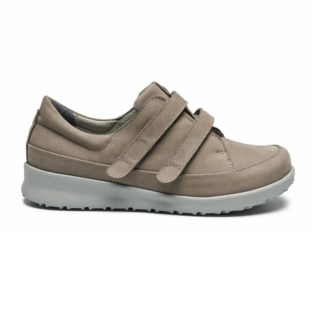 New Feet Lågskor Beige med kardborreband från sidan