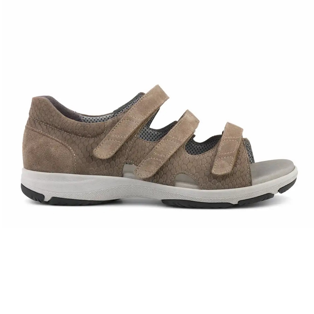 New Feet Sandal Sand med tre kardborreremmar från sidan