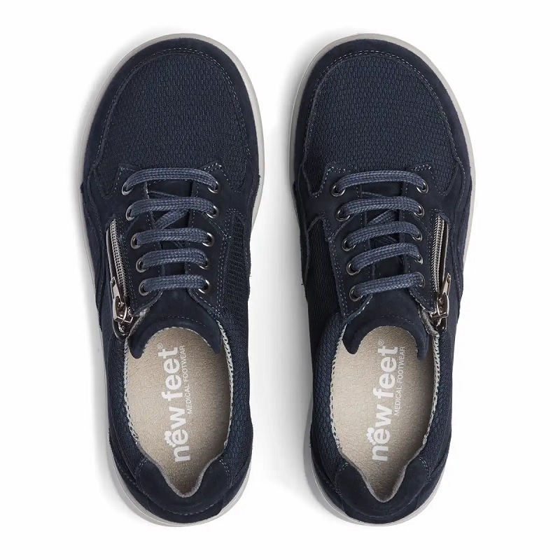 New Feet Sportig Sneaker Blå Mesh ovanifran
