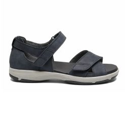 New Feet Sandal Blå med kardborreband och hälkappa från sidan