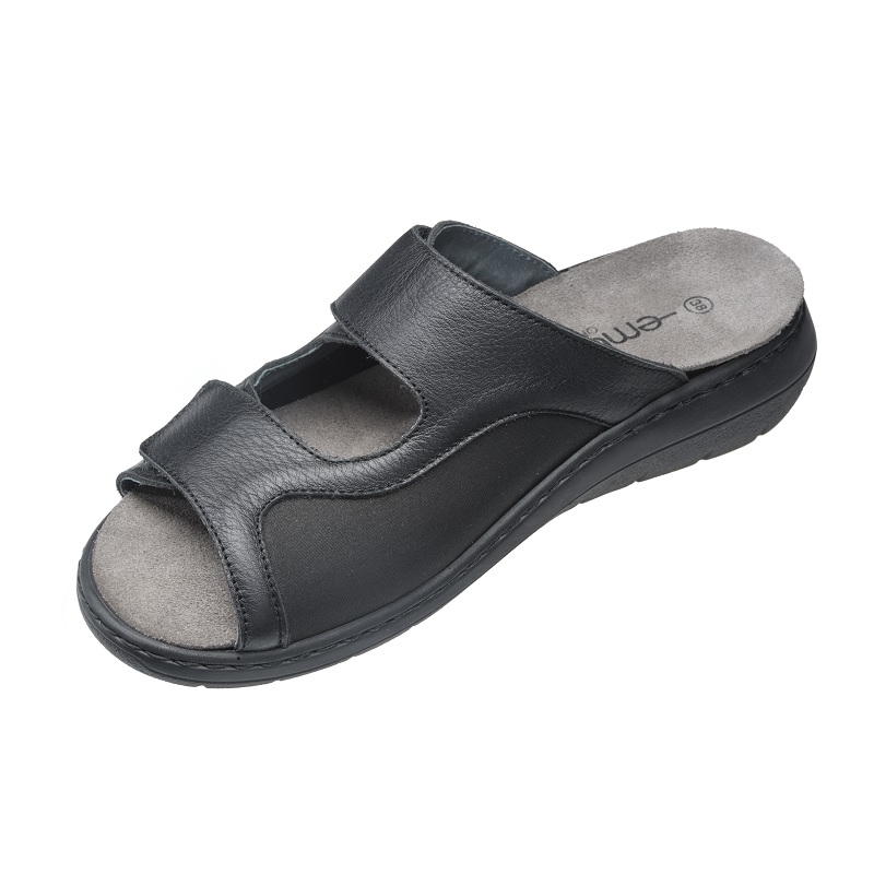 Embla Damsandal Svart med elastisk insida - Ergoflex insida