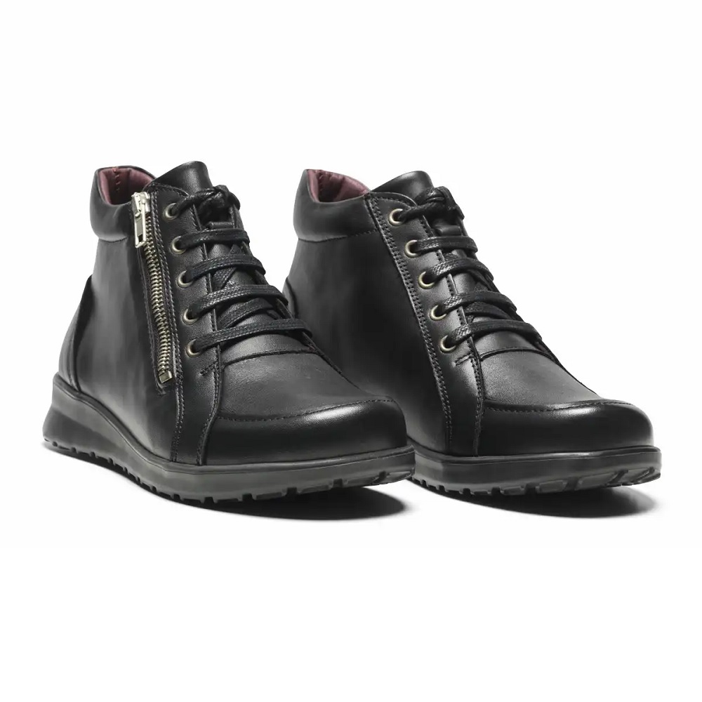 New Feet Damkängor Orthstretch Svarta med dragkedja