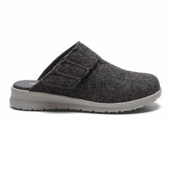 New Feet Slip-in Tofflor Grå med kardborreband från sidan