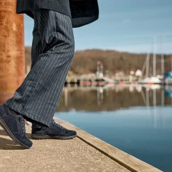 New Feet Snörsko Blå Struktur med dragkedja miljöbild