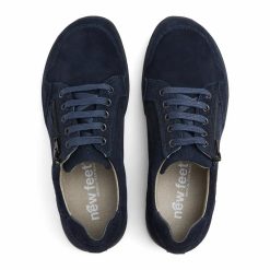New Feet Snörsko Blå Struktur med dragkedja ovanifrån