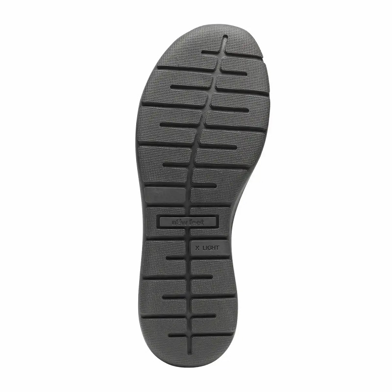 New Feet Snörsko Svart Struktur med dragkedja underifrån