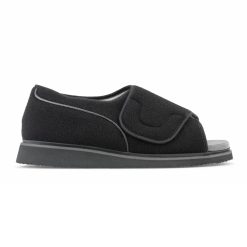 New Feet Textilsandal Svart med hälkappa från sidan