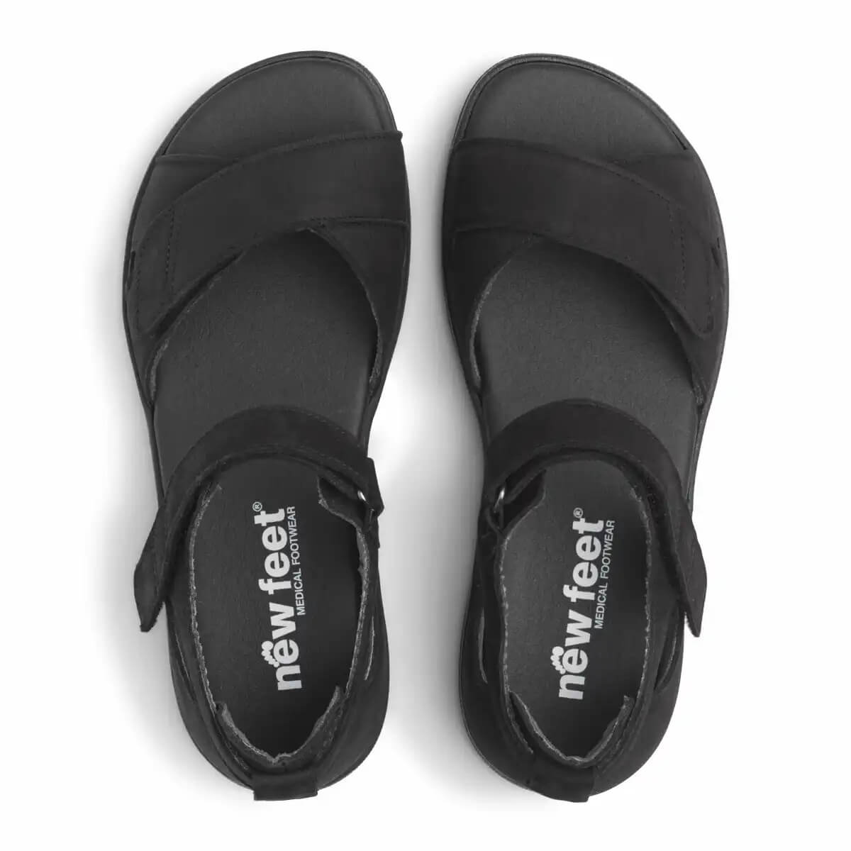 New Feet Lucy Sandal Svart Mocka ovanifrån